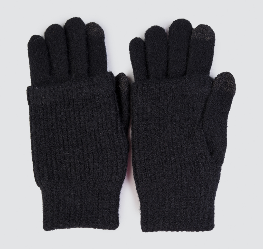 Женские вязаные перчатки Мармалато, цвет Черный #1