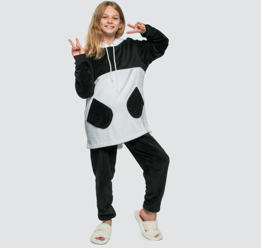 Костюм домашний пижама панда унисекс Мармалато, цвет Черный-белый #3