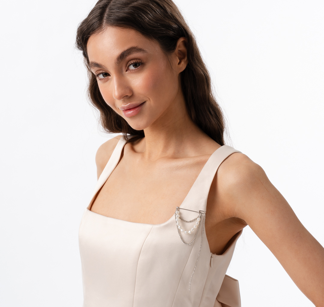 Брошь Мармалато, цвет Белое серебро- белый жемчуг #2