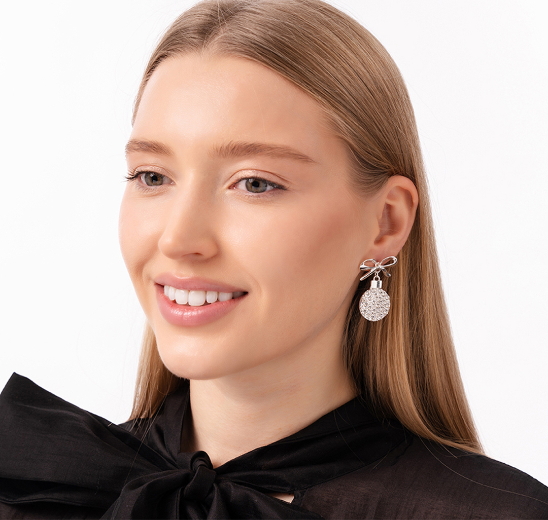 Серьги Мармалато, цвет Белое серебро-прозрачный #3