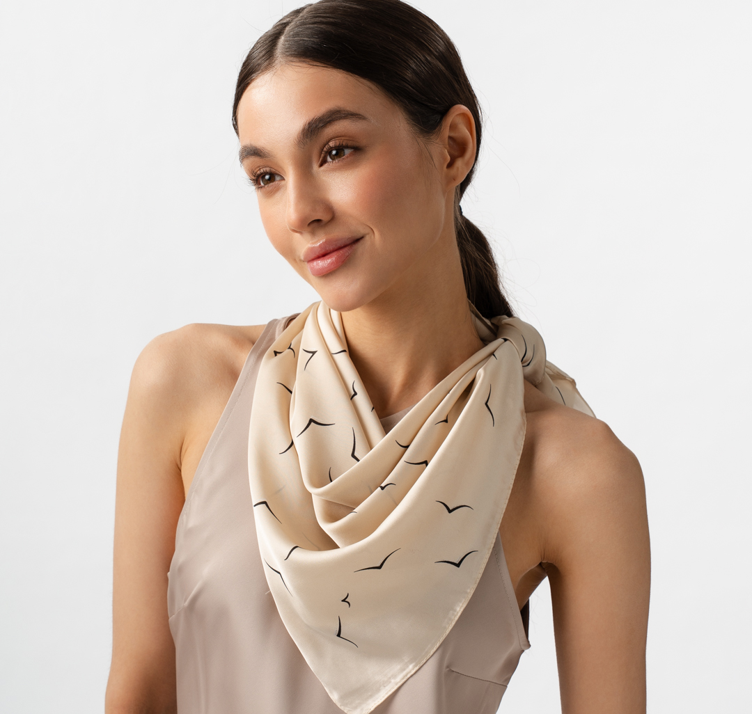 Платок Мармалато, цвет бежевый-черный #1