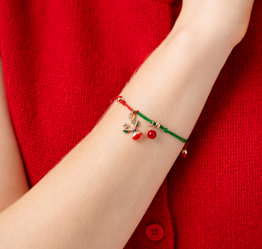 Браслет Мармалато, цвет Зеленый-красный-золото #3