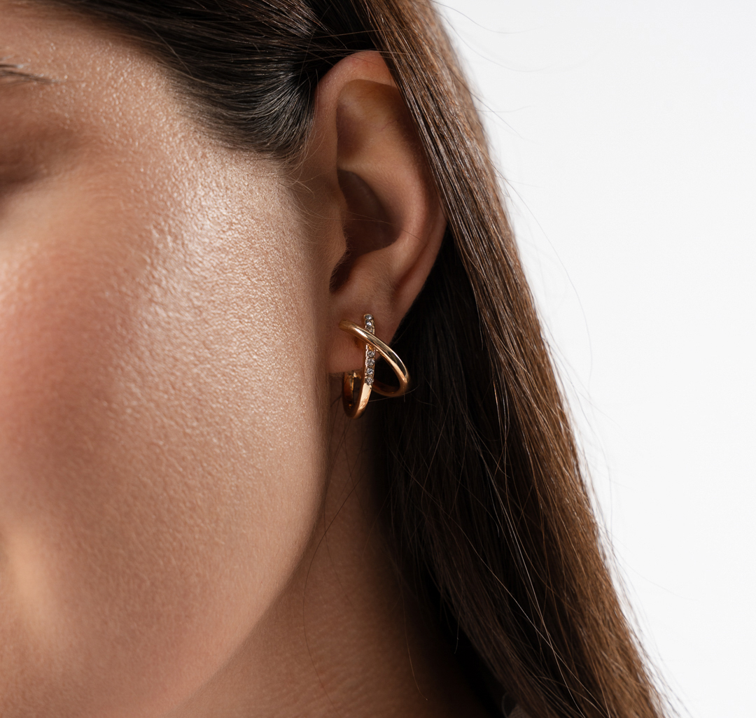 Серьги Мармалато, цвет золото-прозрачный #1