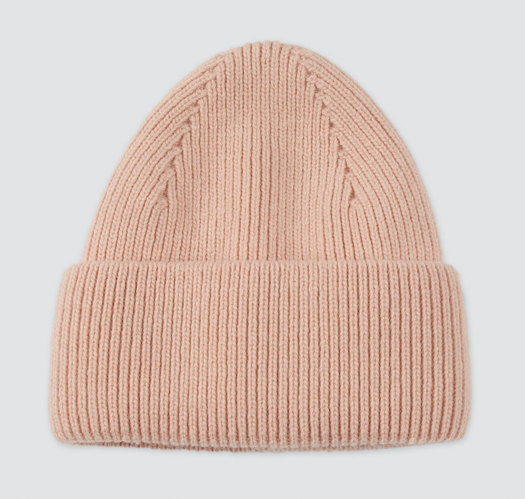 Женская утепленная шапка бини Мармалато, цвет Пудровый #2