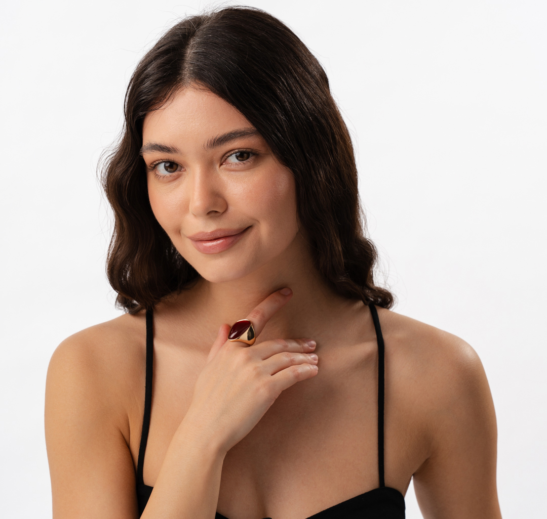 Кольцо Мармалато, цвет золото-коричневый #3