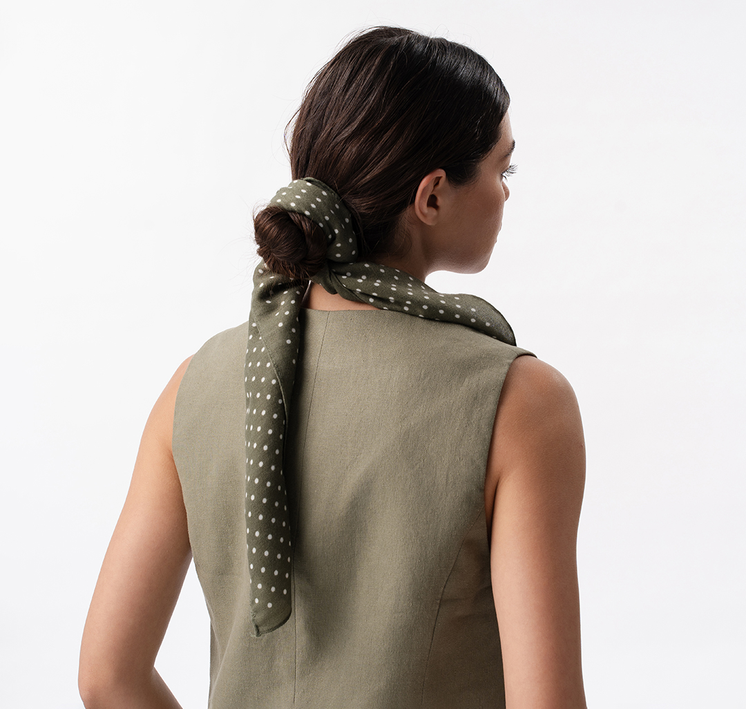 Платок Мармалато, цвет хаки-белый #2