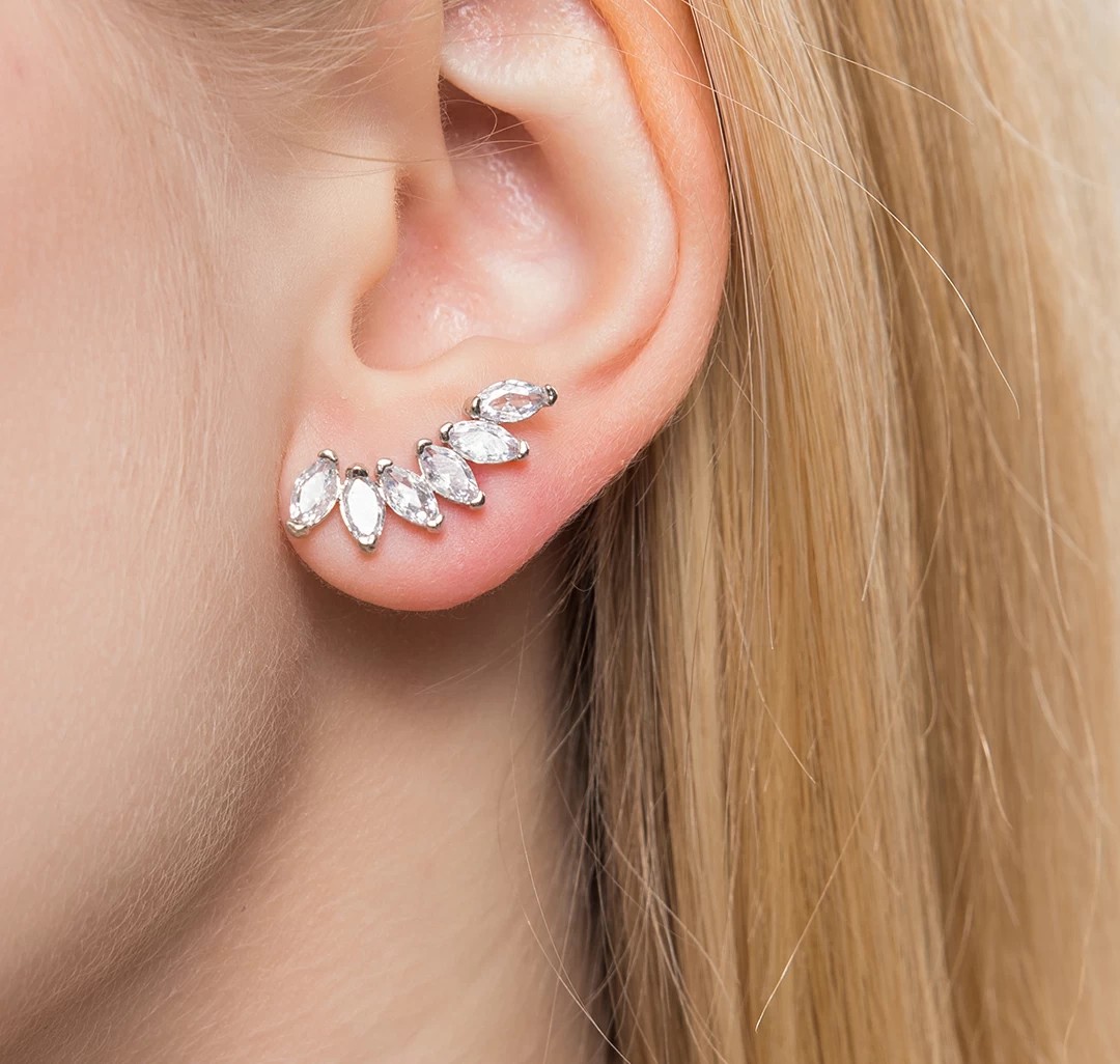 Серьги Мармалато, цвет белое серебро-прозрачный #2