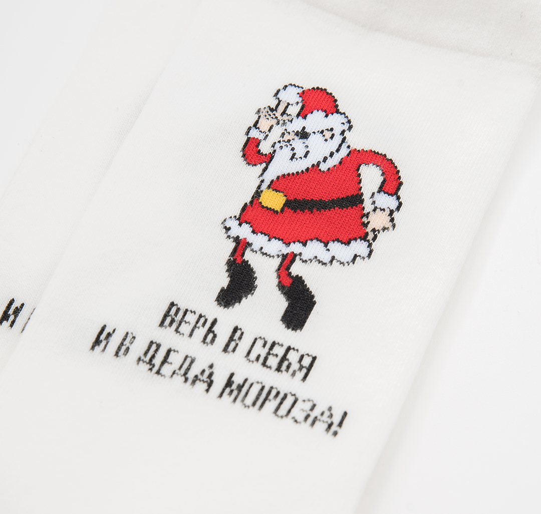 Носки (1 пара) Мармалато, цвет Белый-красный-черный #5