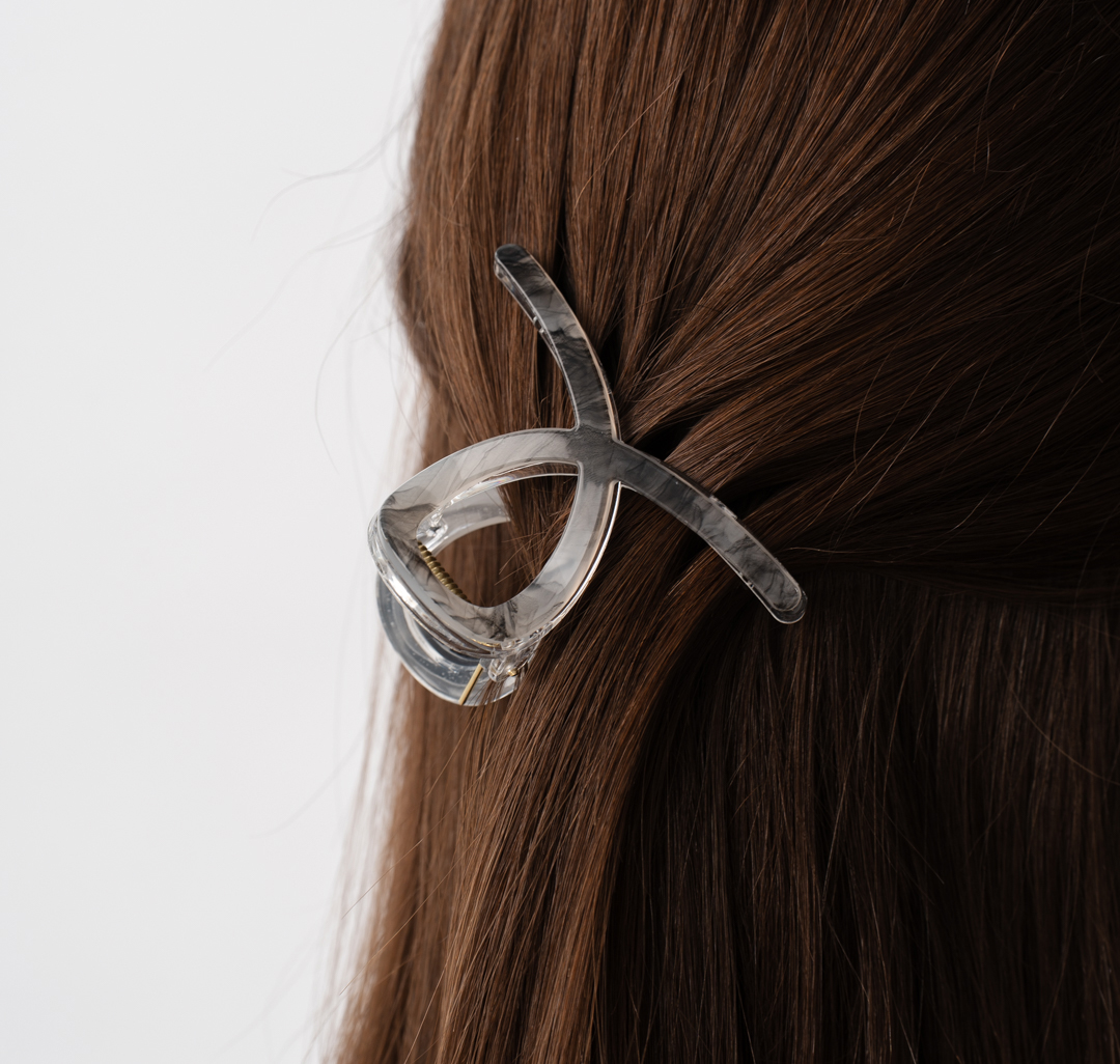 Заколка-краб Мармалато, цвет светло серый-серый #2