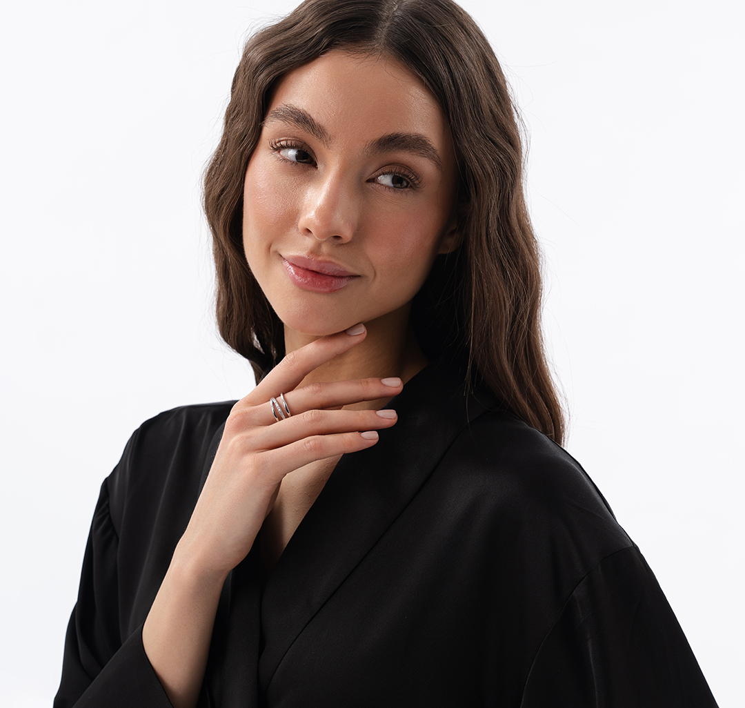 Кольцо Мармалато, цвет Серебро-прозрачный #1