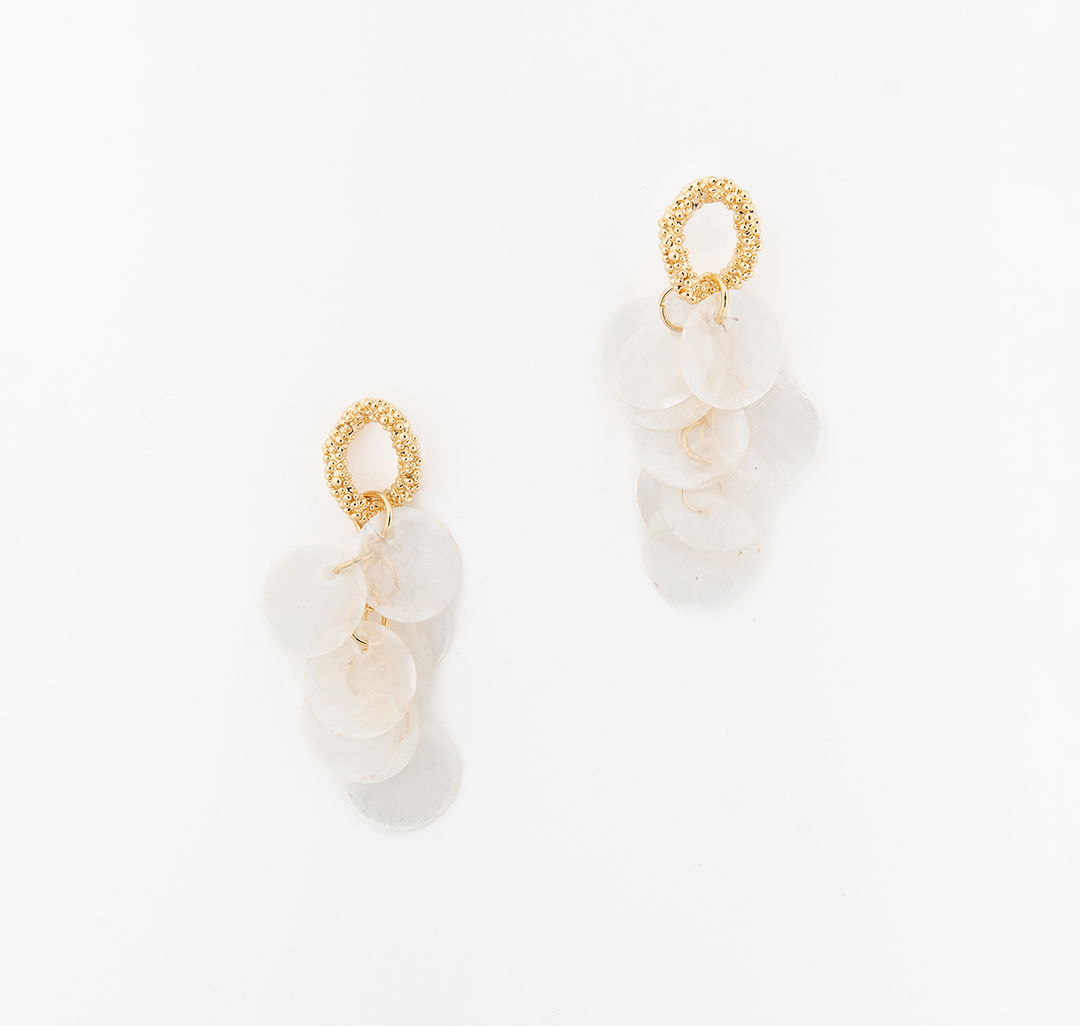 Серьги Мармалато, цвет молочный-мультиколор-золото #3