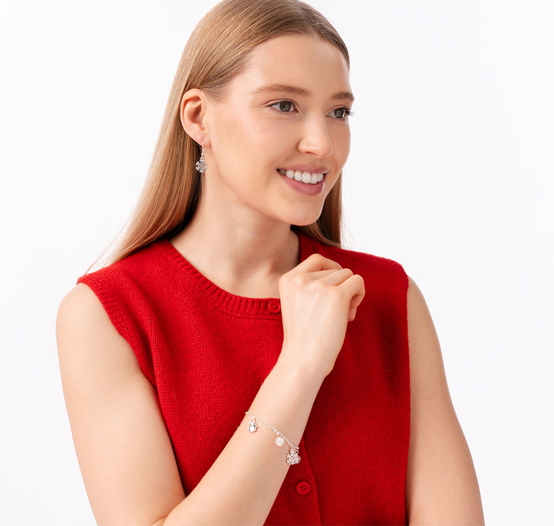 Браслет Мармалато, цвет Белое серебро-красный-мультиколор #4