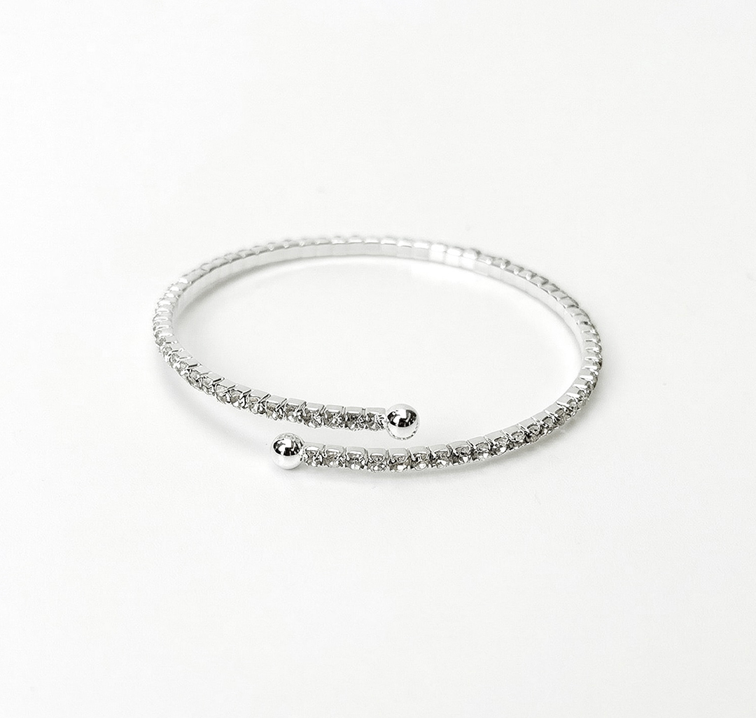 Браслет Мармалато, цвет Белое серебро-прозрачный #1