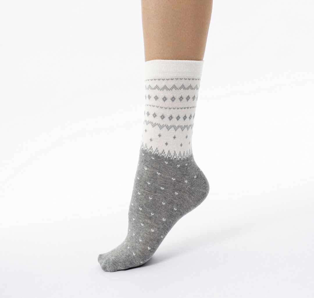 Носки (2 пары) Мармалато, цвет Молочный-красный-серый #7