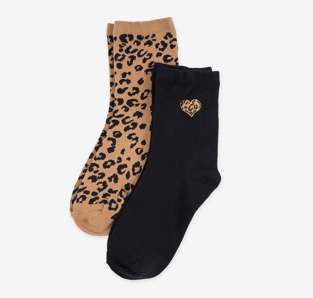 Носки (2 пары) Мармалато, цвет Черный-леопардовый #1