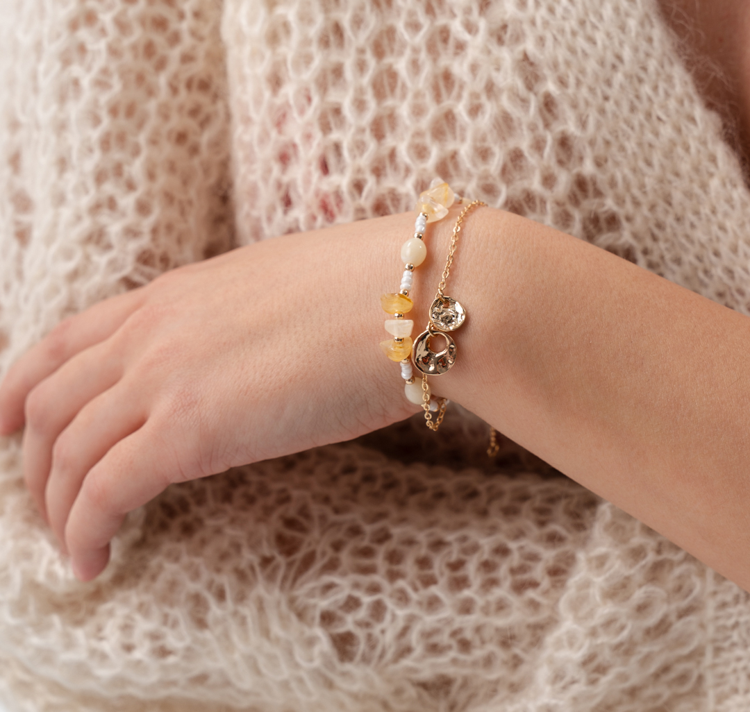 Набор браслетов (2 шт) Мармалато, цвет желтый-золото-мультиколор #2