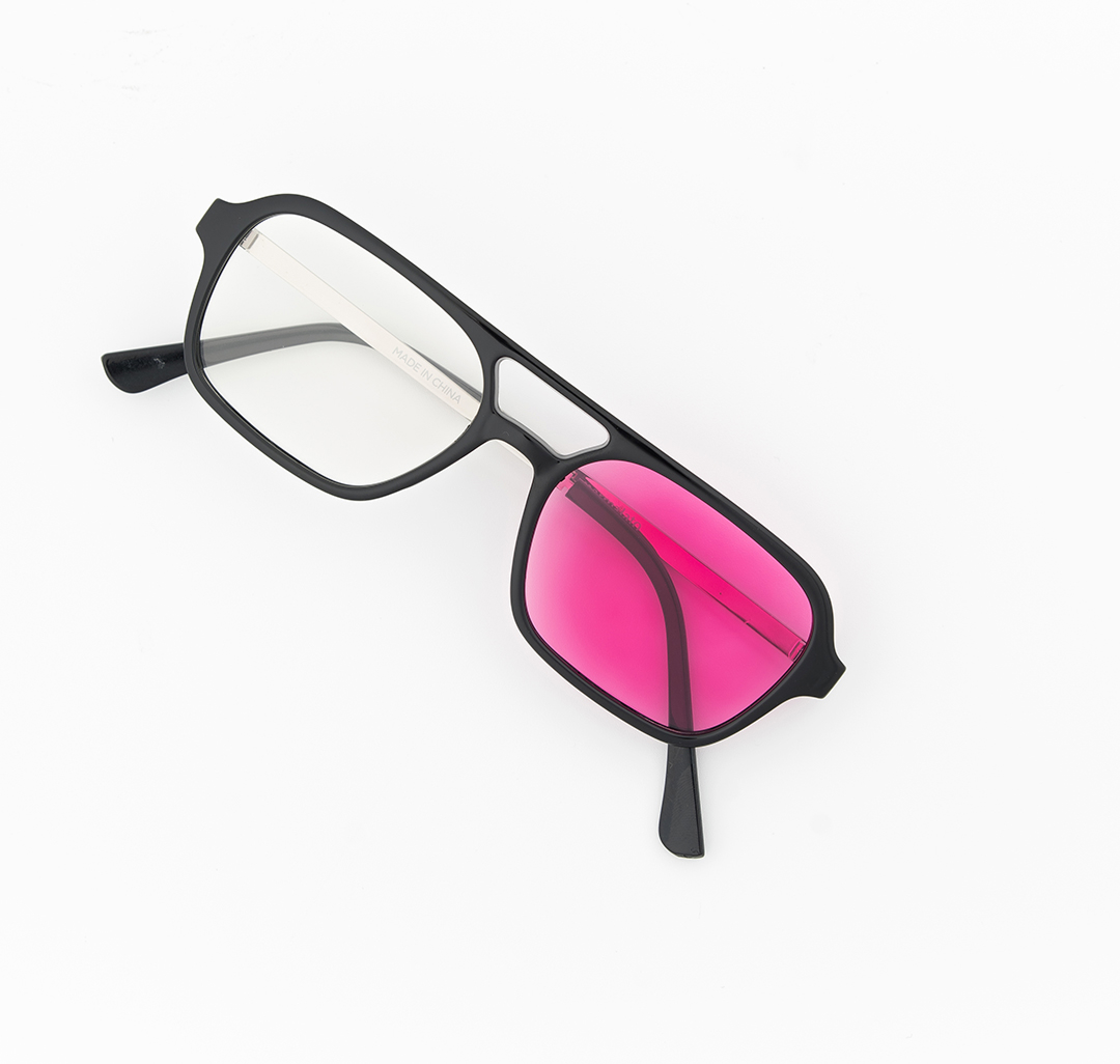 Очки с чехлом Мармалато, цвет черный-прозрачный-розовый #7