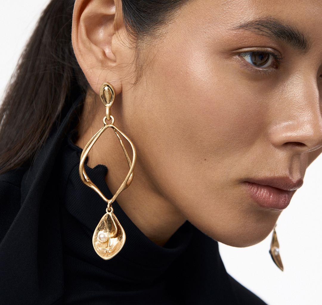 Серьги Мармалато, цвет Матовое золото #1