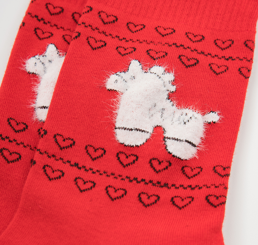 Носки (1 пара) Мармалато, цвет Красный-белый-черный #5