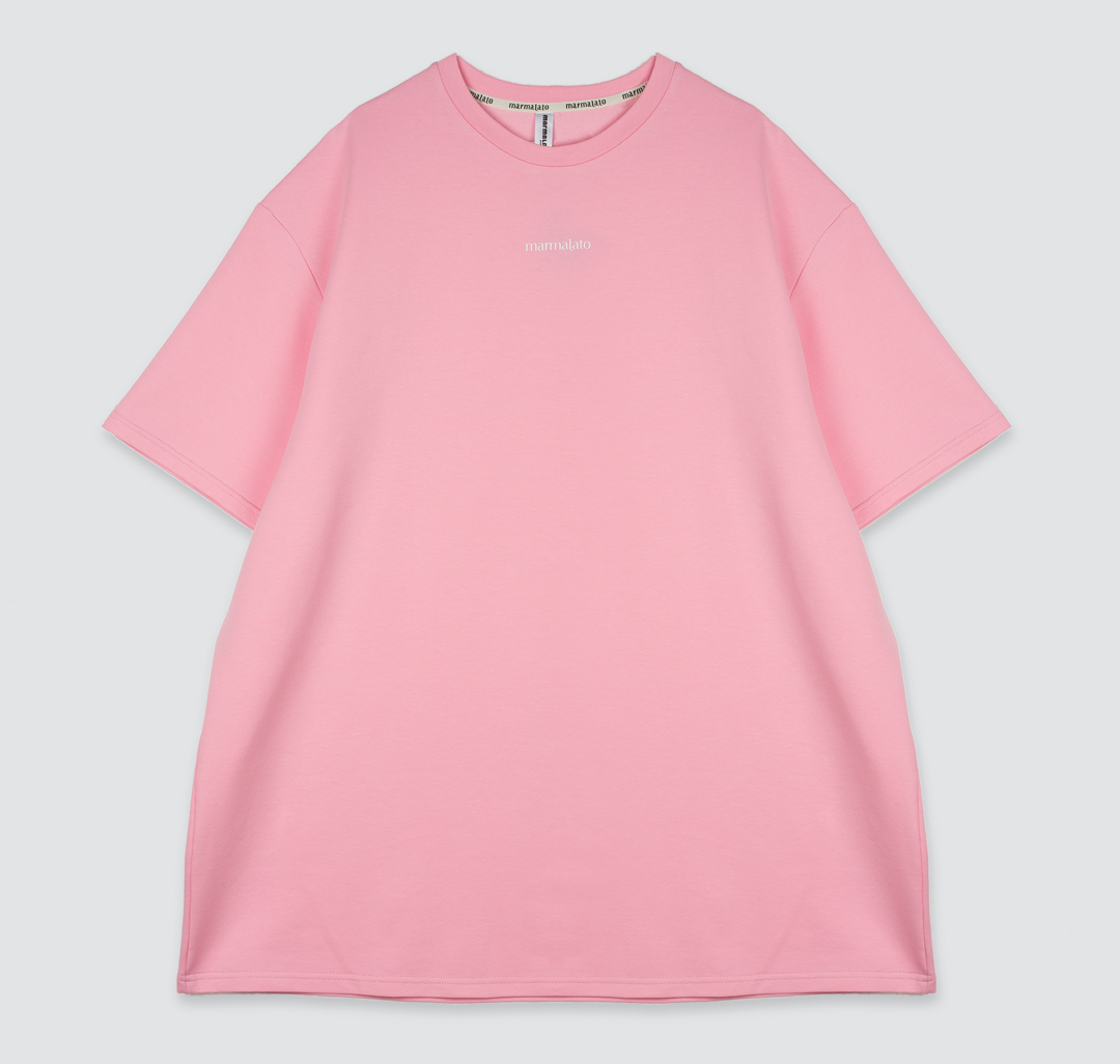 Платье-футболка Мармалато, цвет розовый-белый #3