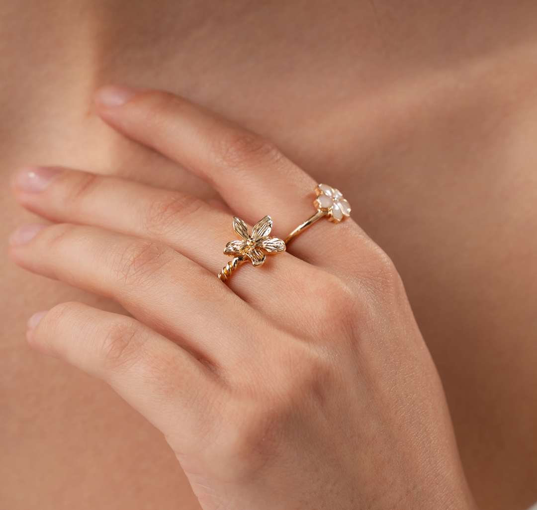 Набор колец (3 шт) Мармалато, цвет золото-бежевый-прозрачный #1