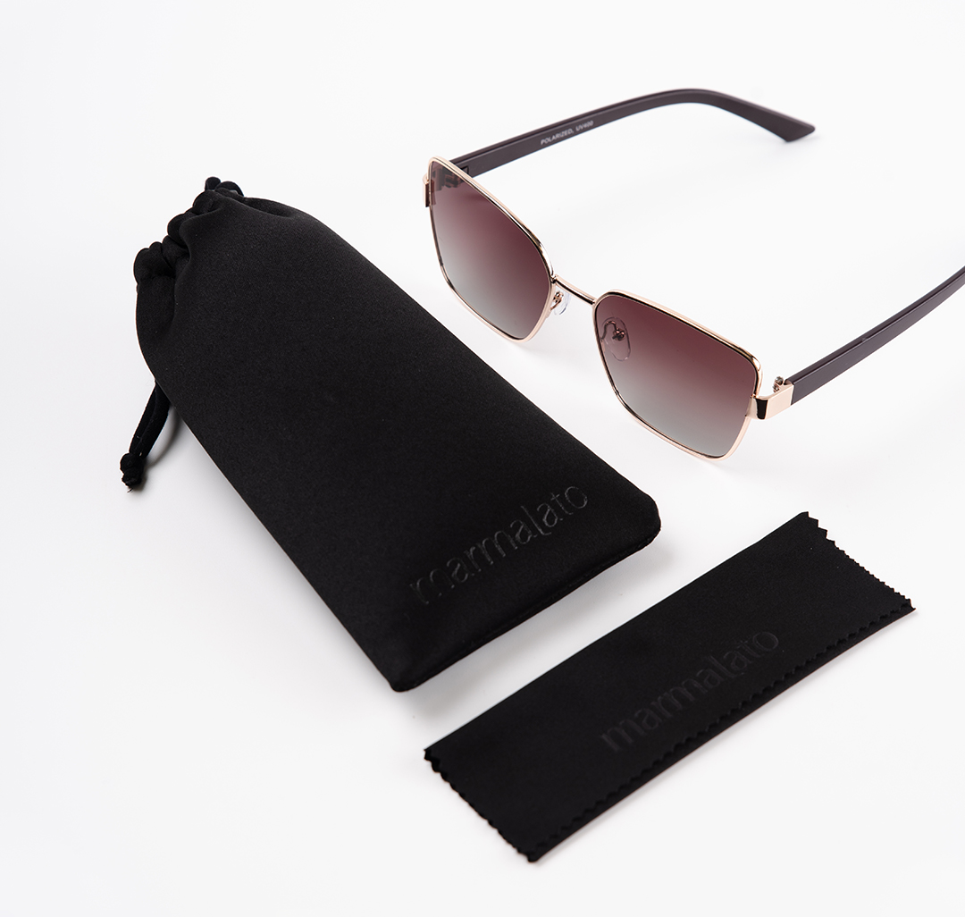 Очки с чехлом Мармалато, цвет Коричневый-золото #7