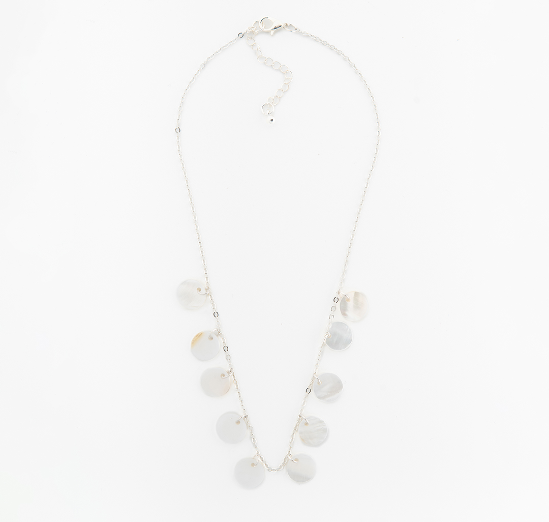 Колье Мармалато, цвет белое серебро-молочный #3