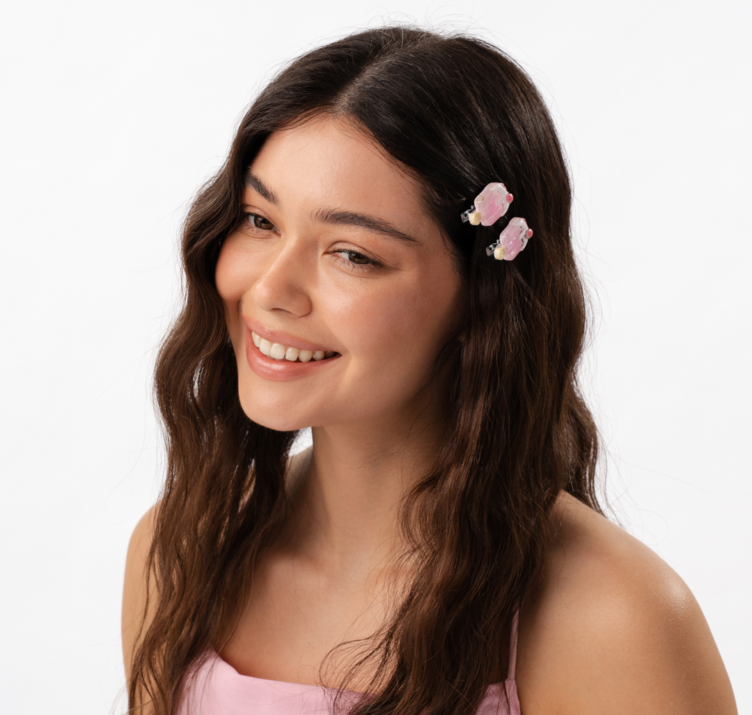 Набор зажимов (2 шт) Мармалато, цвет розовый-мультиколор #2