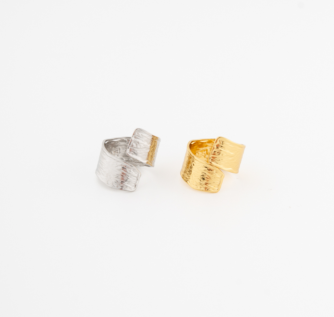 Набор колец (2 шт) Мармалато, цвет Серебро-золото #1