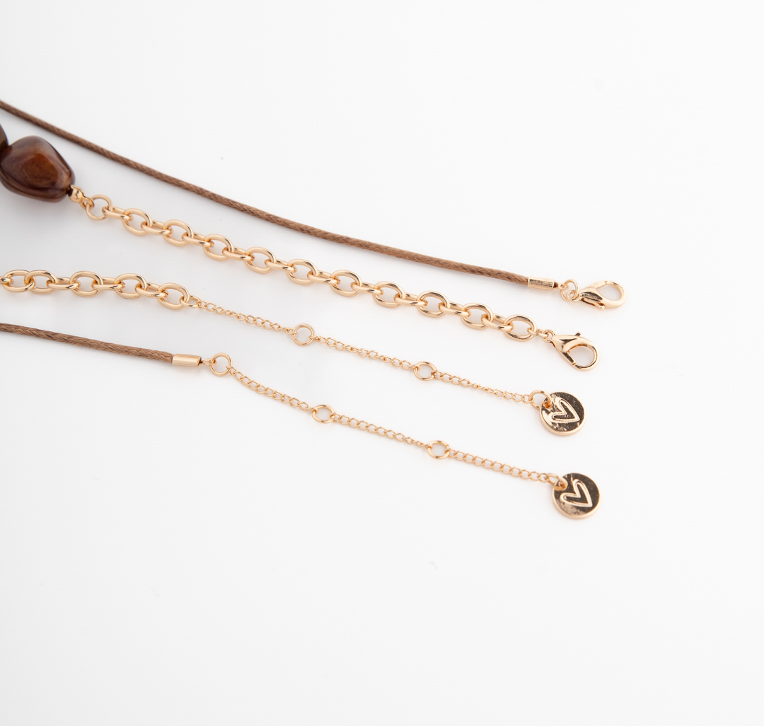 Набор колье (2 шт) Мармалато, цвет коричневый-золото #8