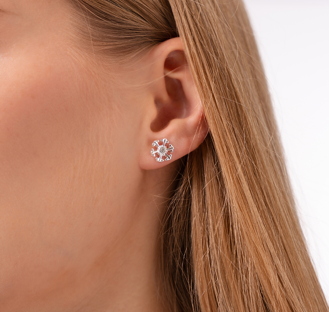 Набор серег (2 пары) Мармалато, цвет белое серебро-красный-белый #4