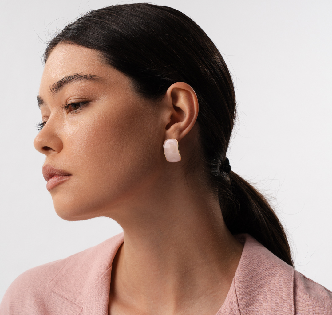 Серьги Мармалато, цвет розовый-золото #2