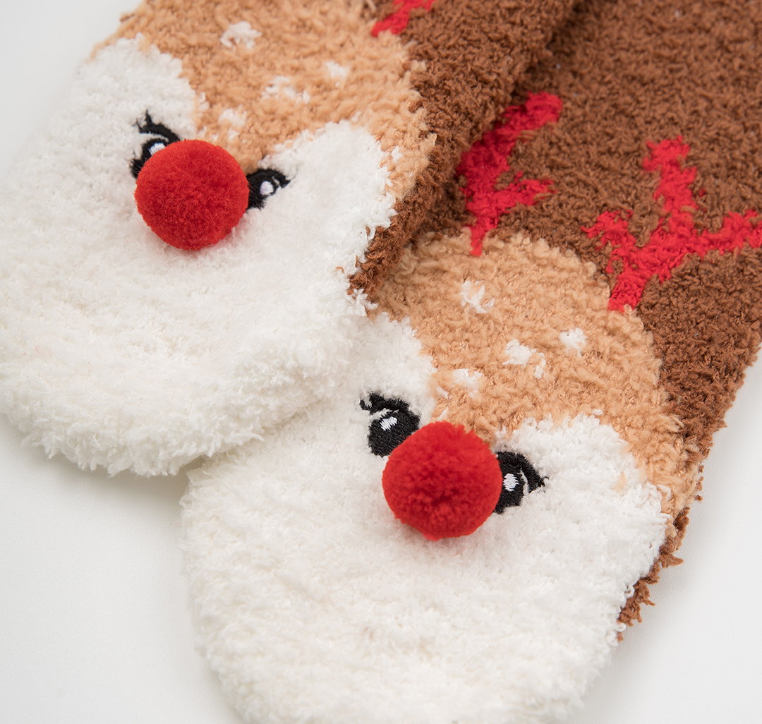 Носки (1 пара) Мармалато, цвет Молочный-красный-коричневый #5