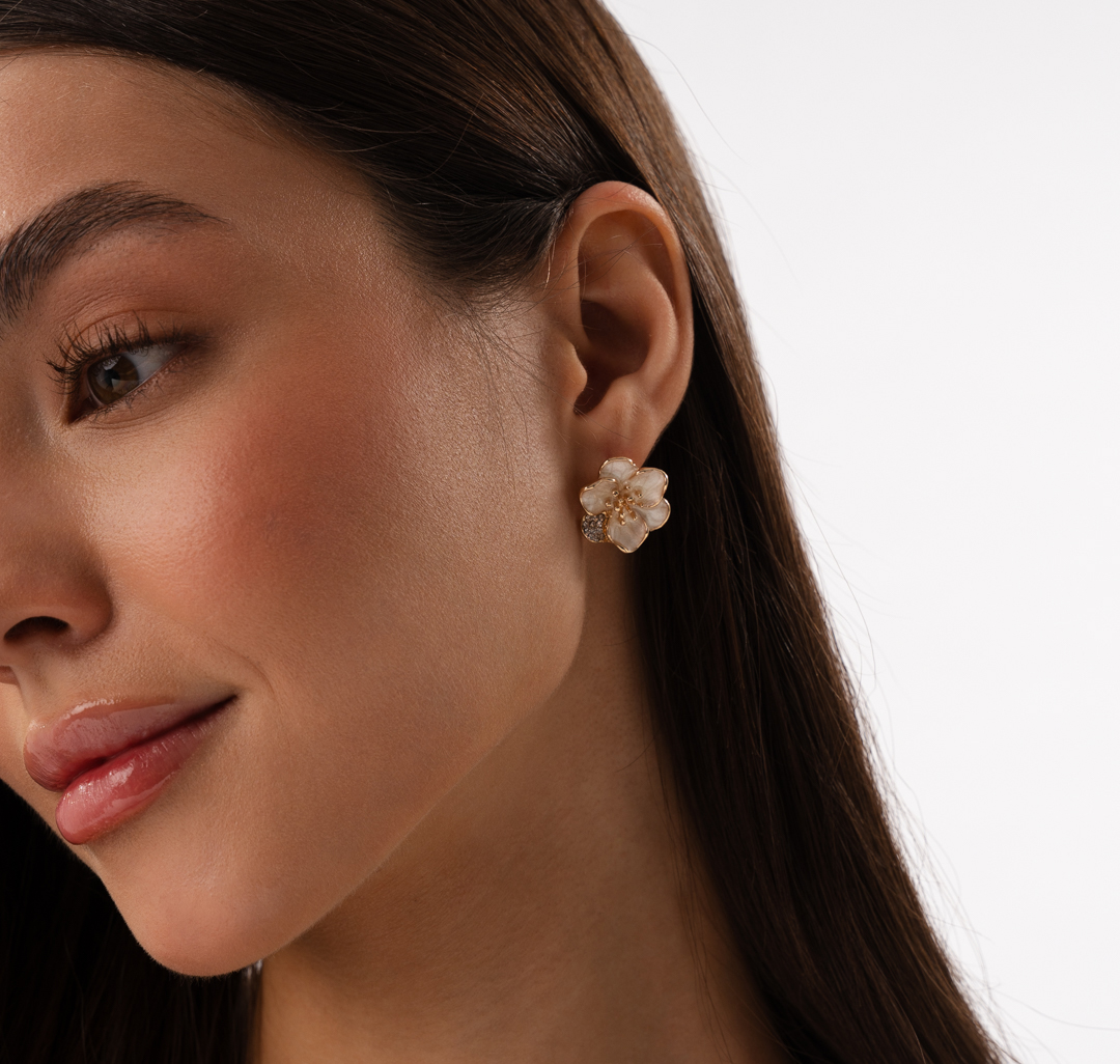 Серьги Мармалато, цвет молочный-золото-прозрачный #1