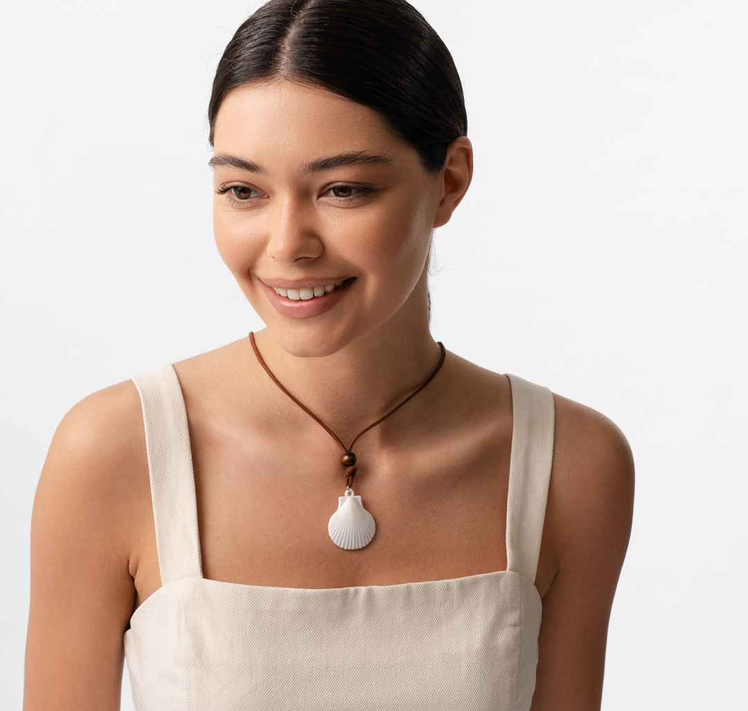 Колье Мармалато, цвет коричневый-молочный #2