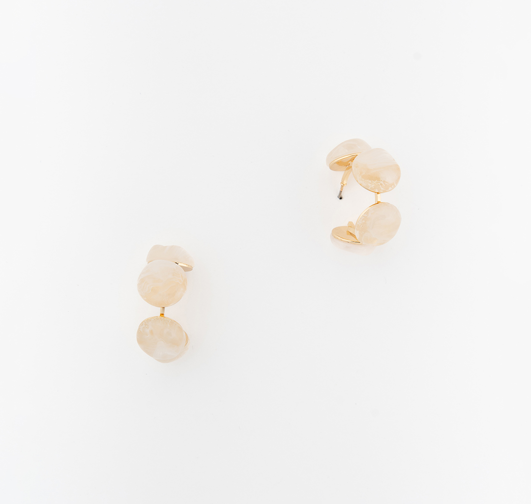 Серьги Мармалато, цвет молочный-золото #3