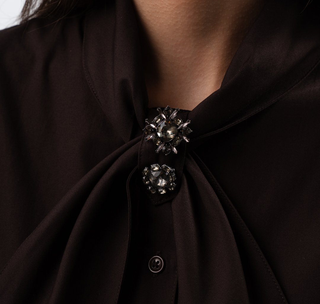 Набор брошей (2 шт) 188-749 155276 цвет черный-серый