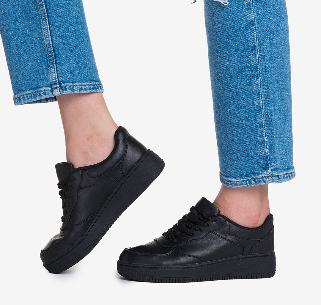 Женские кеды из натуральной кожи Мармалато, цвет черный #3