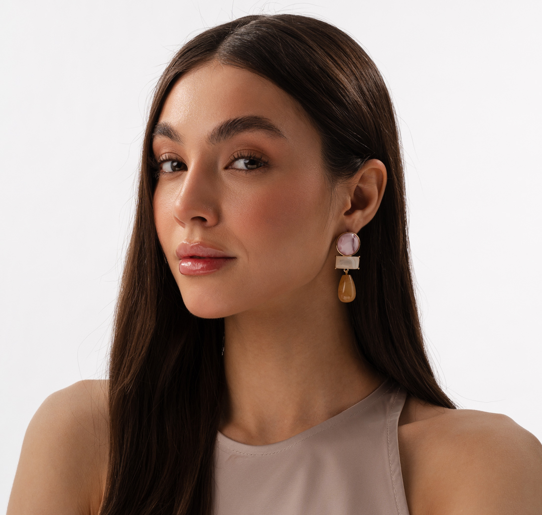 Серьги Мармалато, цвет розовый-молочный-мультиколор #2