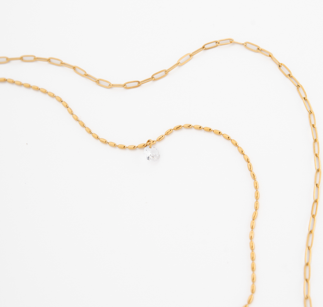 Колье Мармалато, цвет золото-прозрачный #5