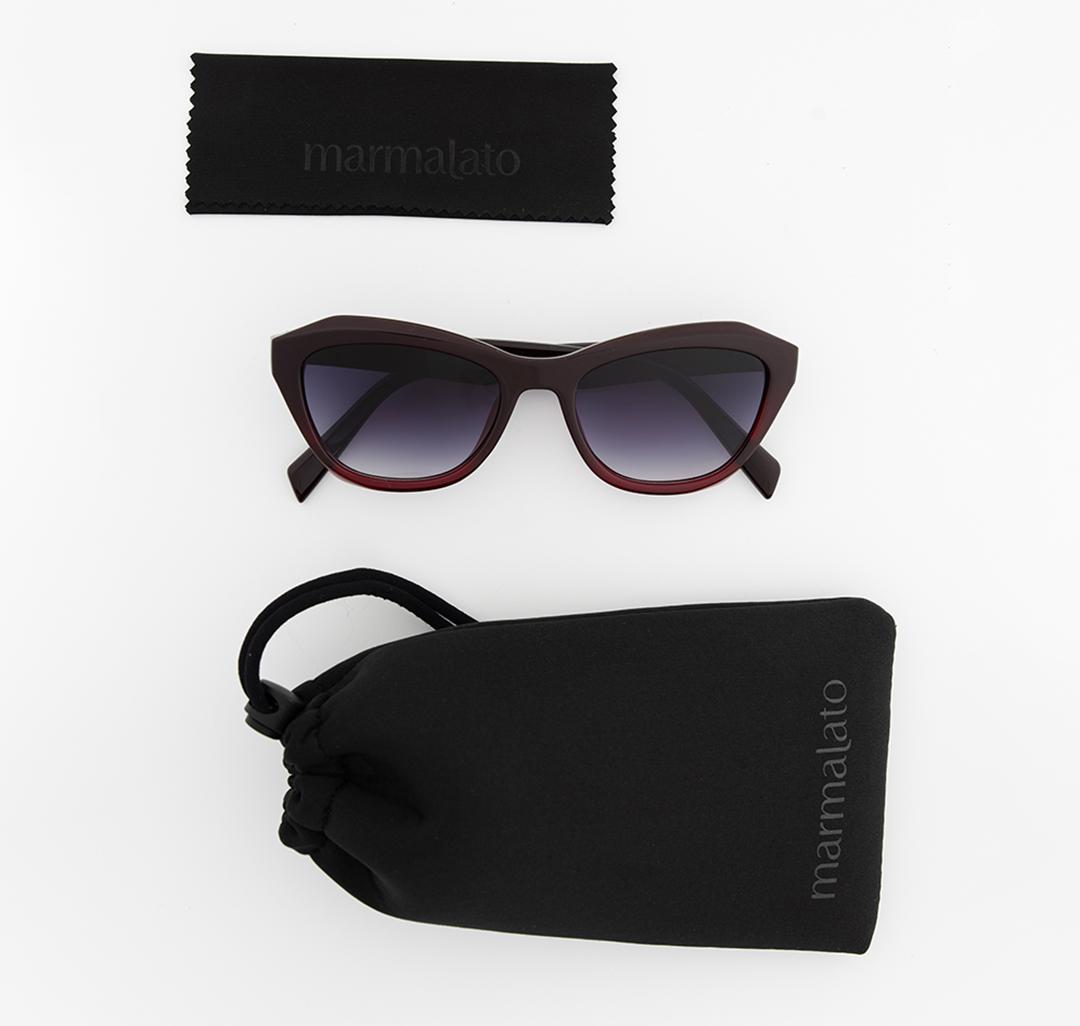 Очки с чехлом Мармалато, цвет черный-винный #7