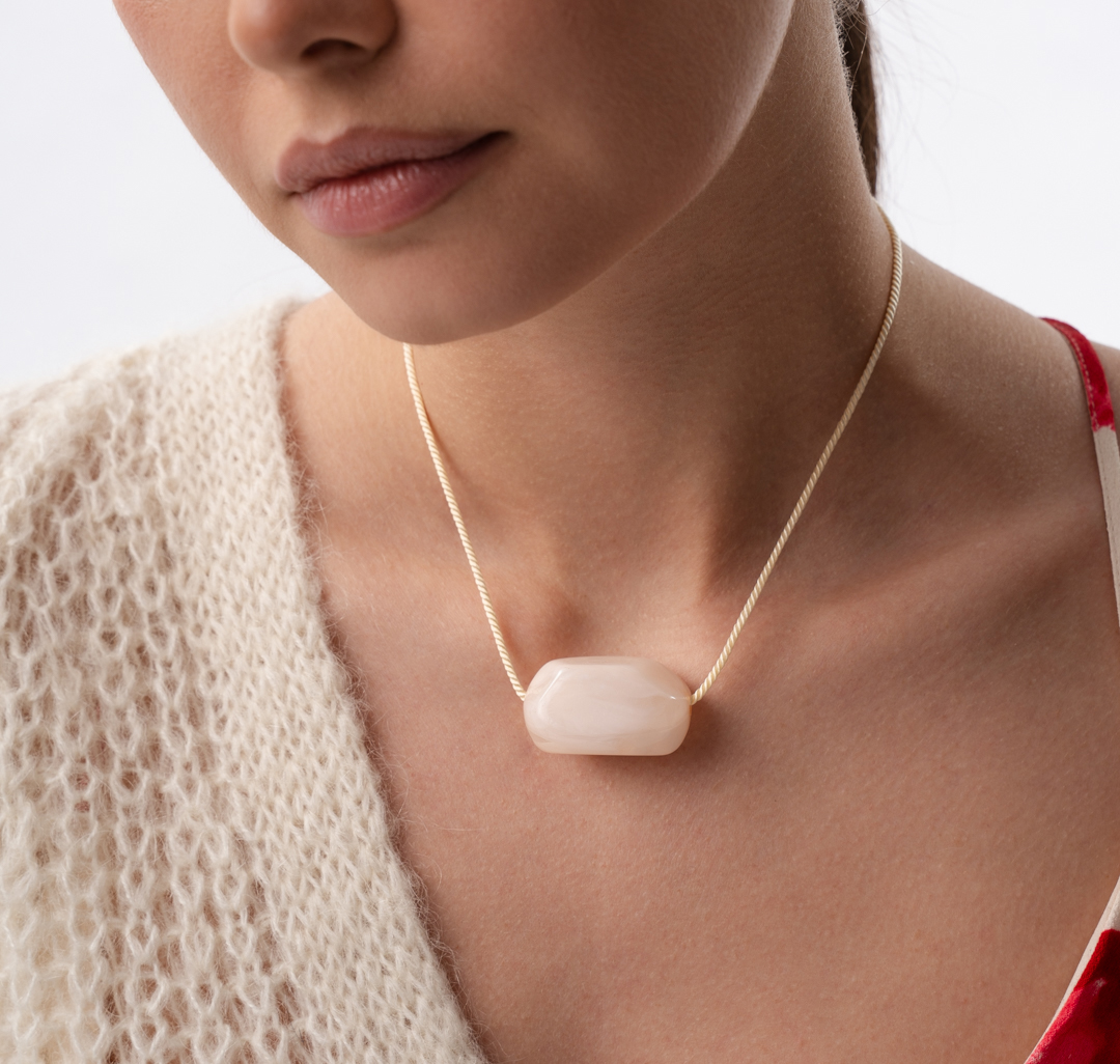 Колье Мармалато, цвет молочный-бежевый #1