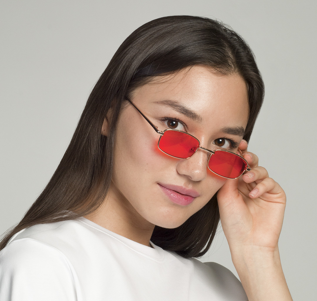 Женские квадратные солнцезащитные очки Мармалато, цвет Красный-золото #1