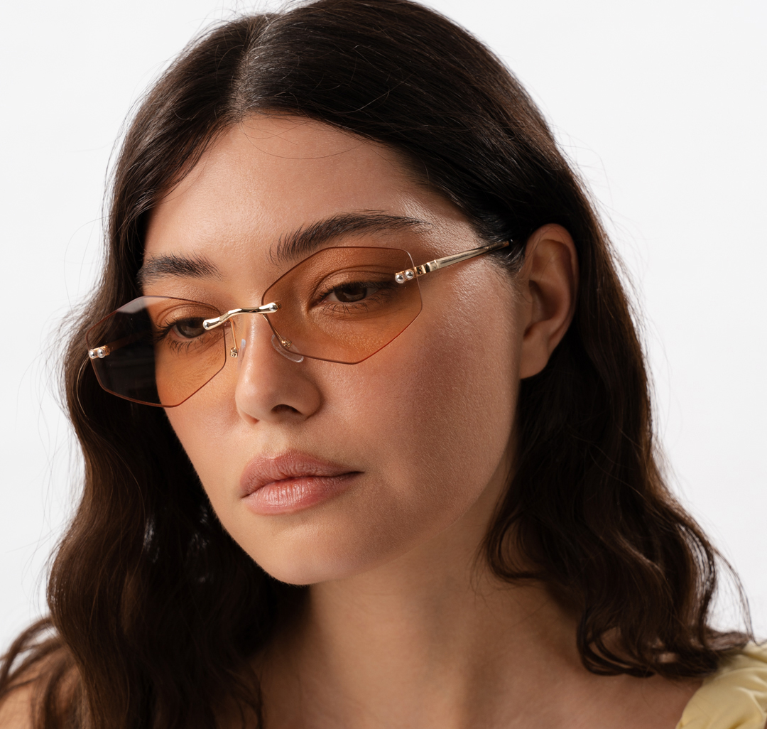 Очки с чехлом Мармалато, цвет бежевый-золото #1