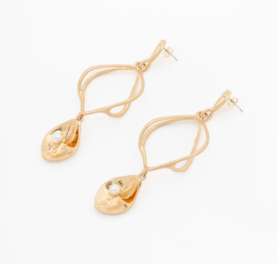 Серьги Мармалато, цвет Матовое золото #4