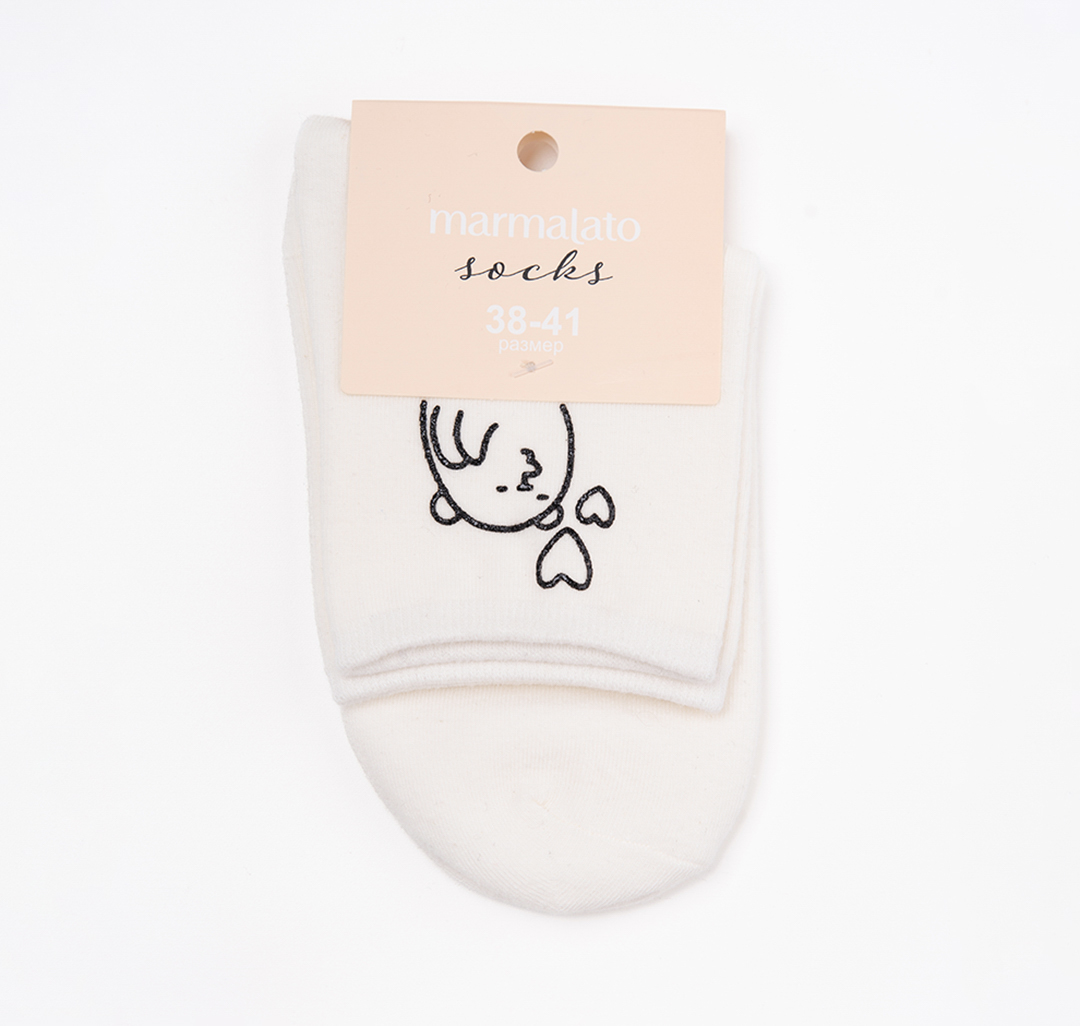 Носки (1 пара) Мармалато, цвет молочный-черный #4