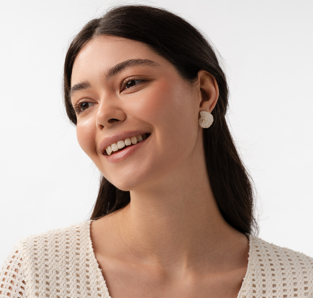 Серьги Мармалато, цвет молочный-золото #3