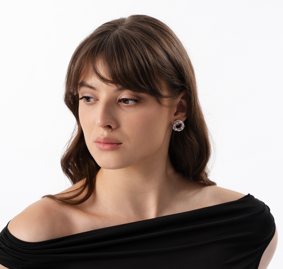 Серьги Мармалато, цвет прозрачный-белое серебро #3