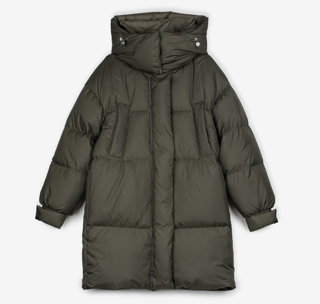 Оверсайз пуховик женский Мармалато, цвет Темный хаки #6