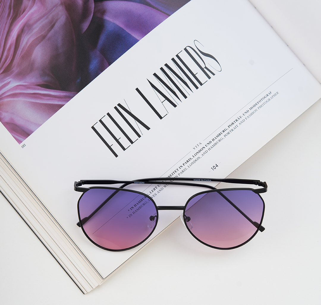 Очки солнцезащитные с поляризацией черные-фиолетовые Мармалато, цвет черный-фиолетовый-розовый #5